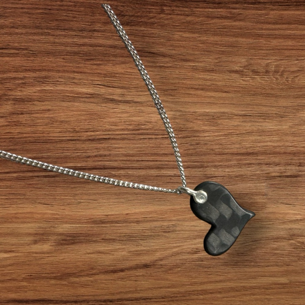 Diana Hall Carbon Fiber Heart Pendant - NEW